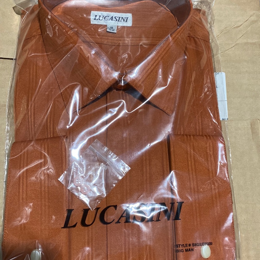 Lucasini Rust Color Dress Shirt